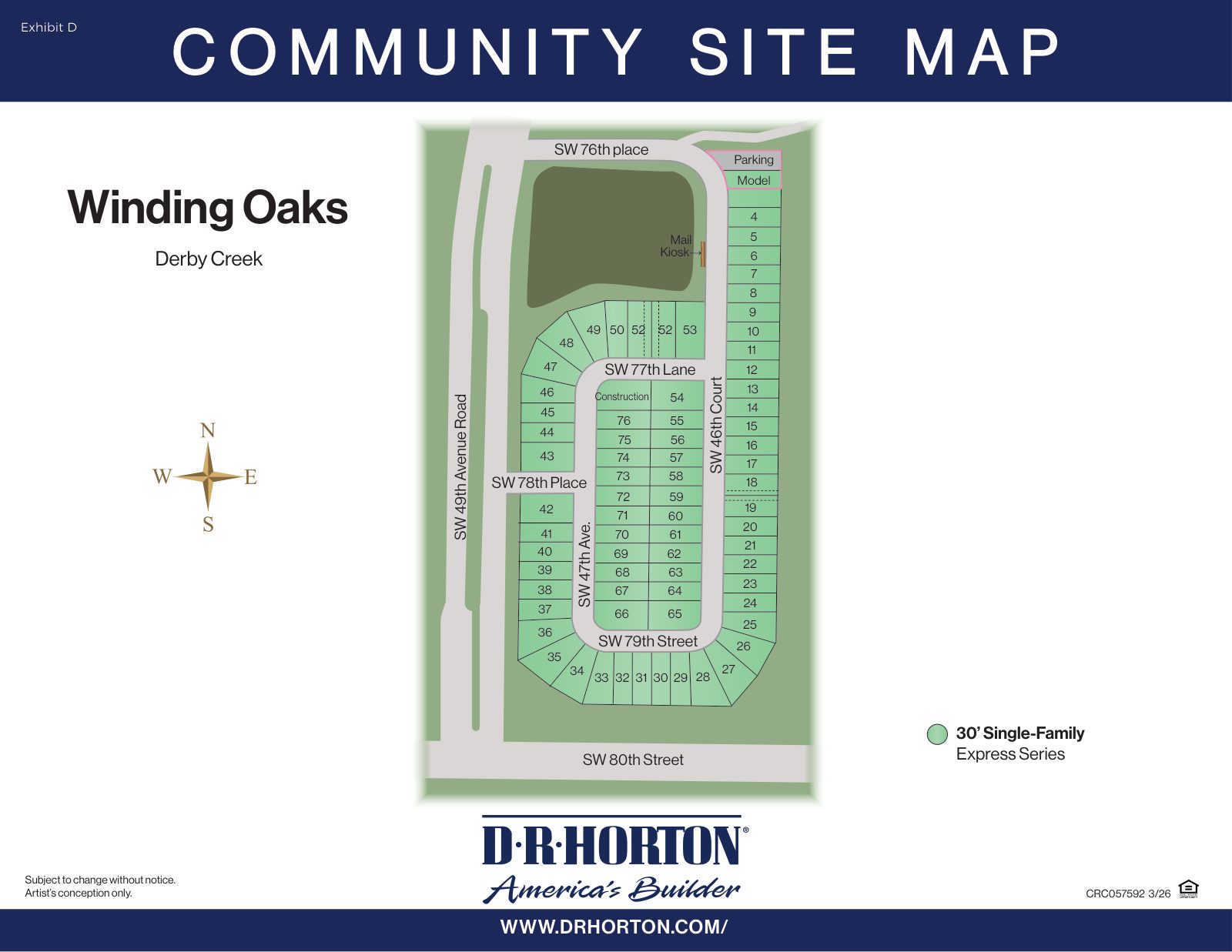 Winding Oaks - Derby Creek - Phase 2 Sitemap — homesite 17 marked